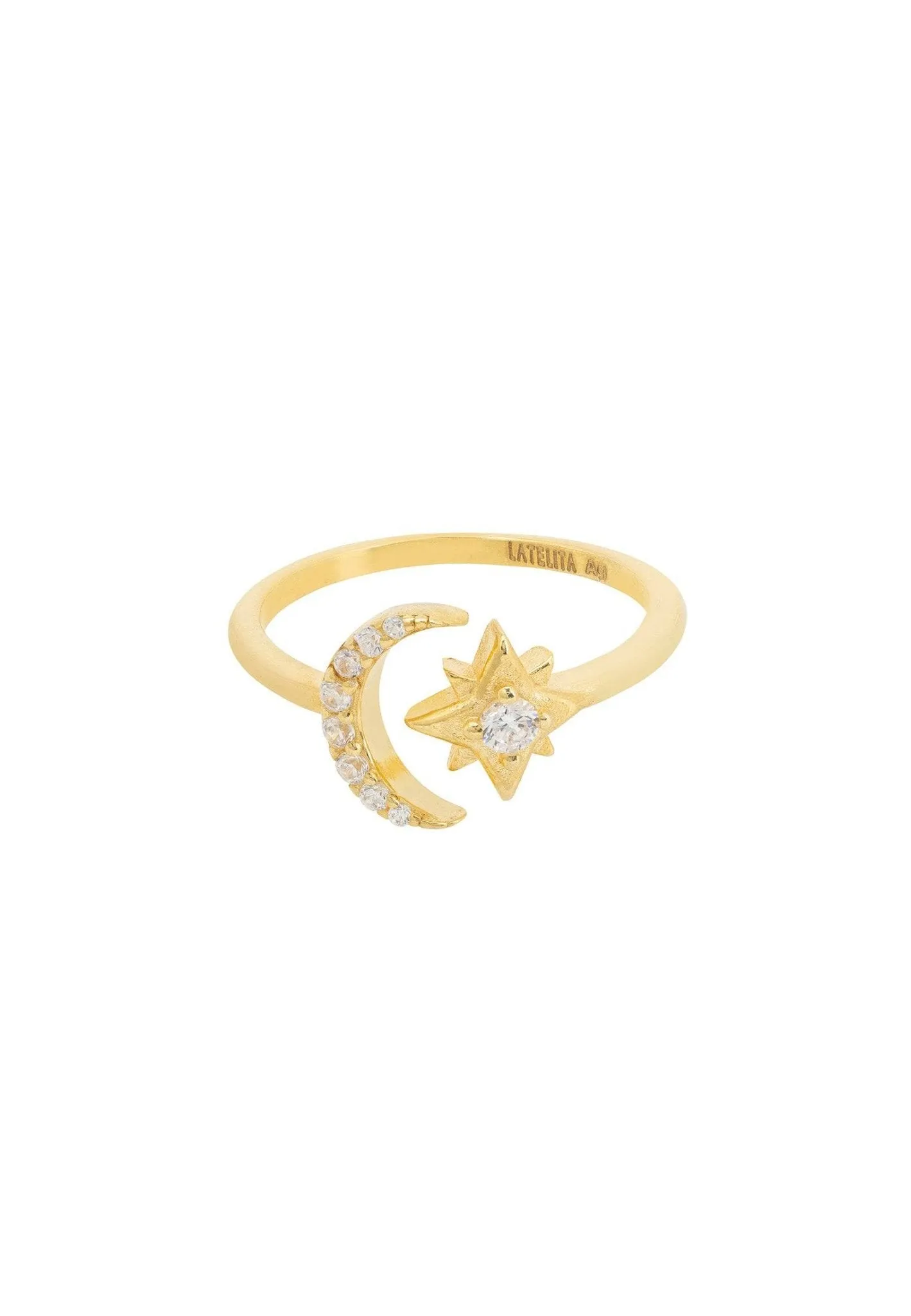 Astrid Moon & Star Ring in Gold
