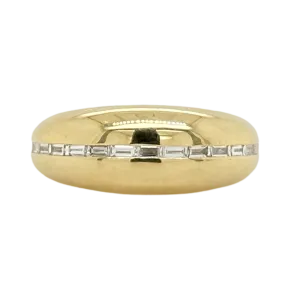 BAGUETTE DIAMOND DOMED RING