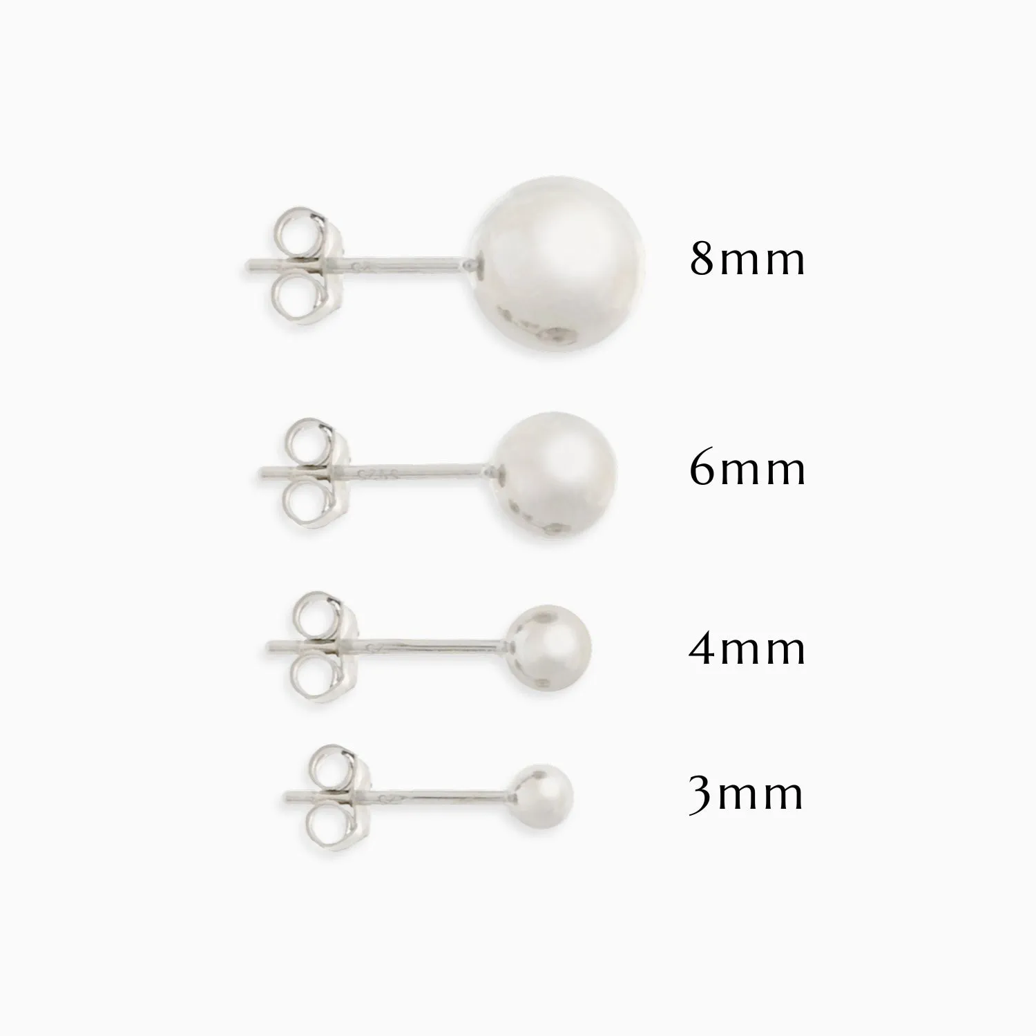Ball Stud Earrings 3mm
