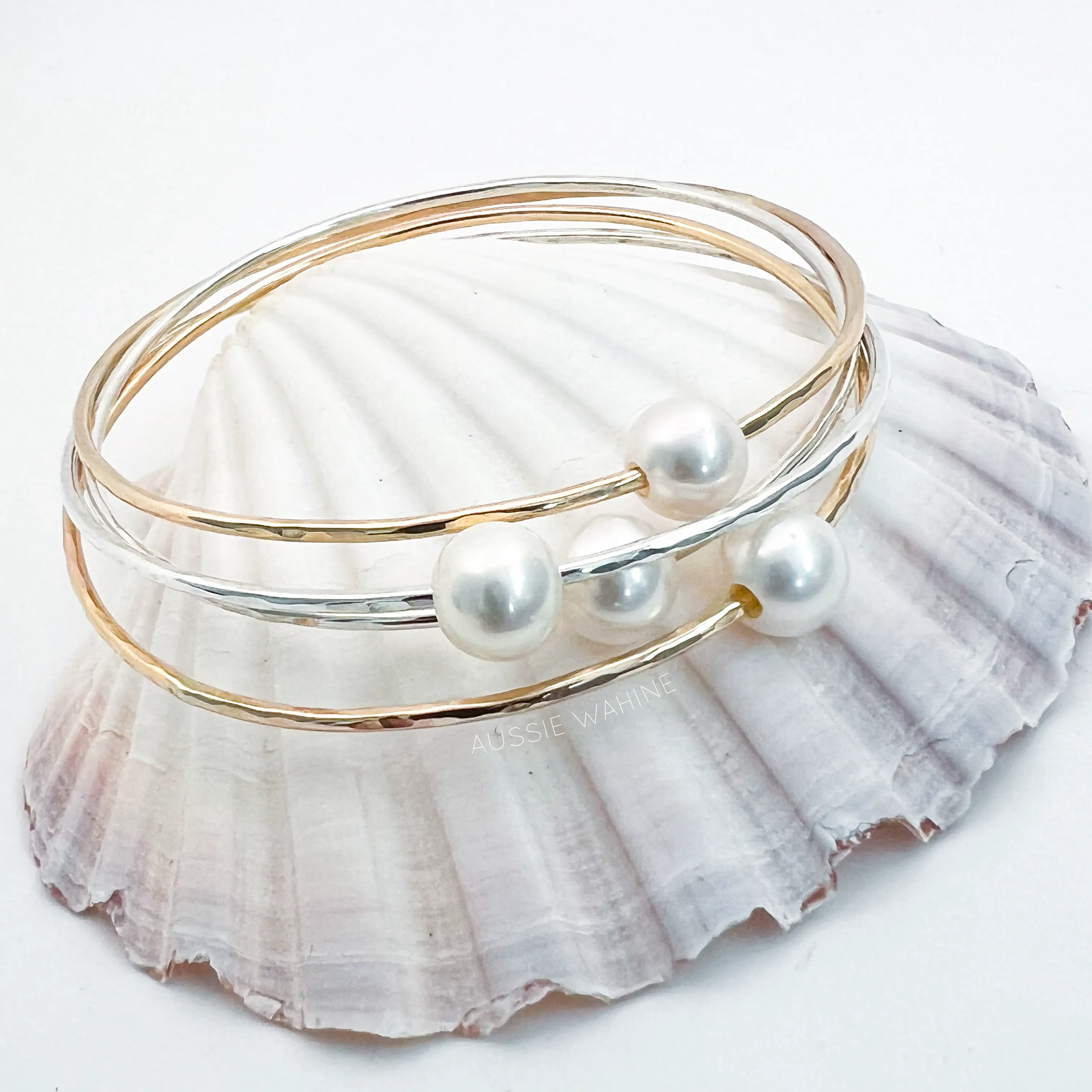 Beach Bangle with Freshwater Pearl
