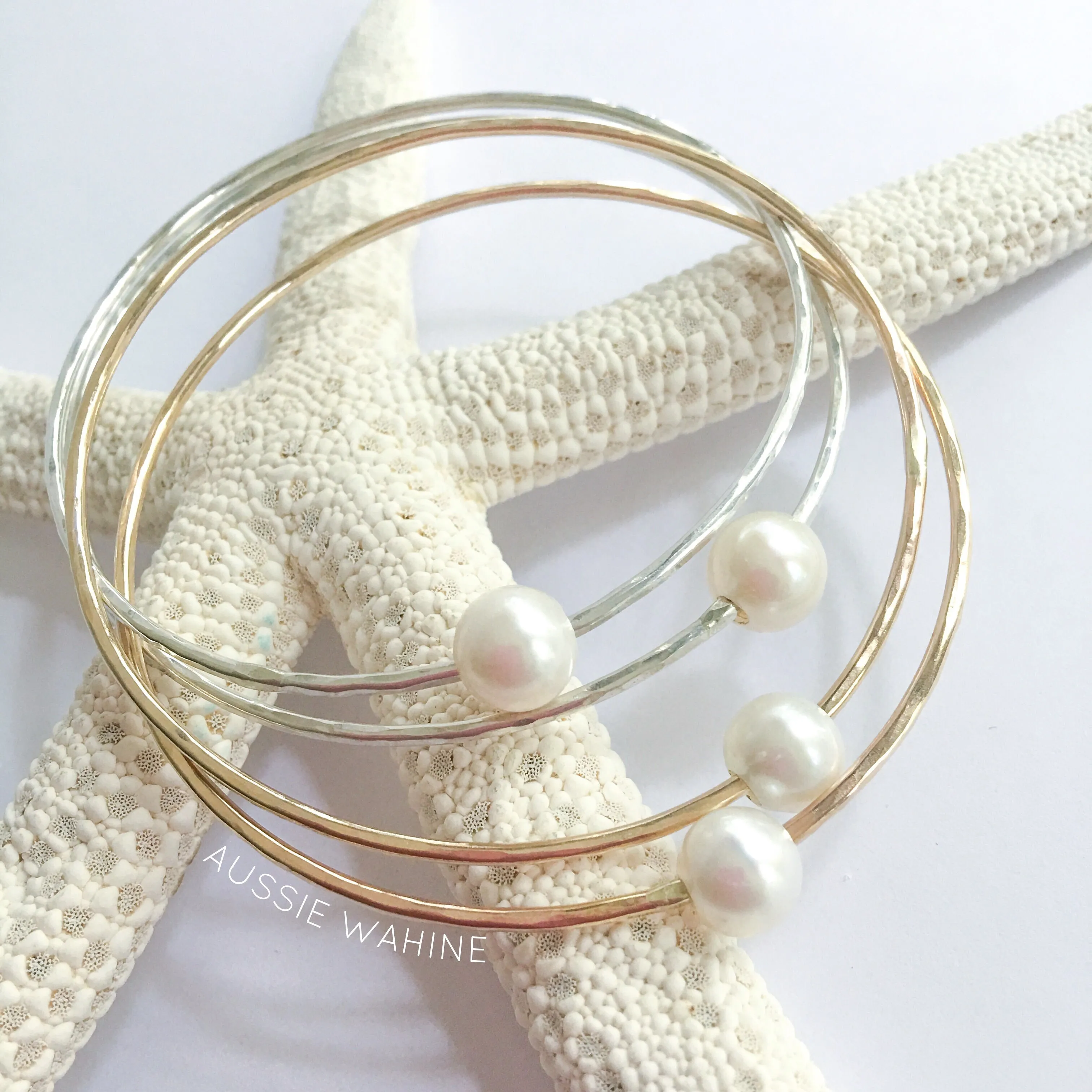 Beach Bangle with Freshwater Pearl