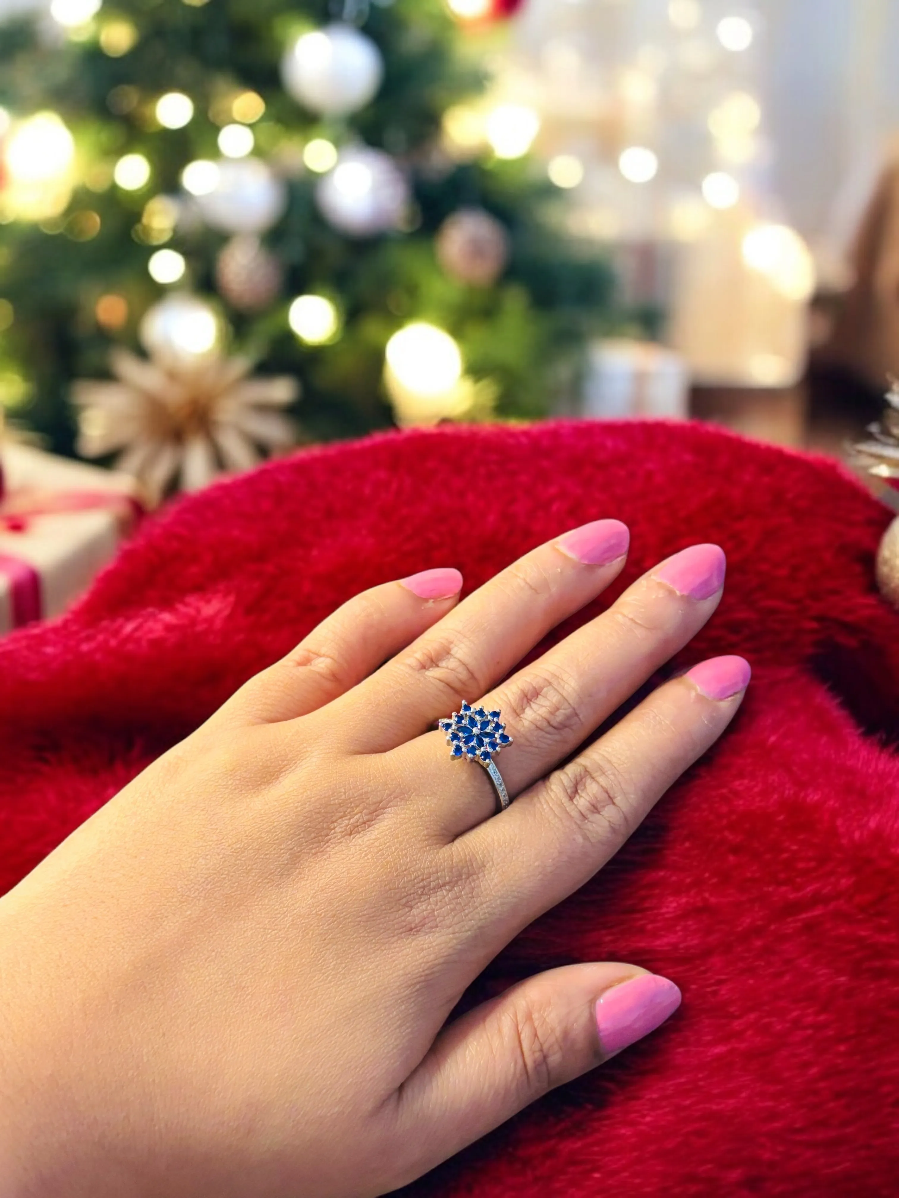 Beautiful 925 silver fan ring