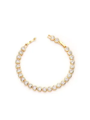 Bezel Heart Tennis Bracelet