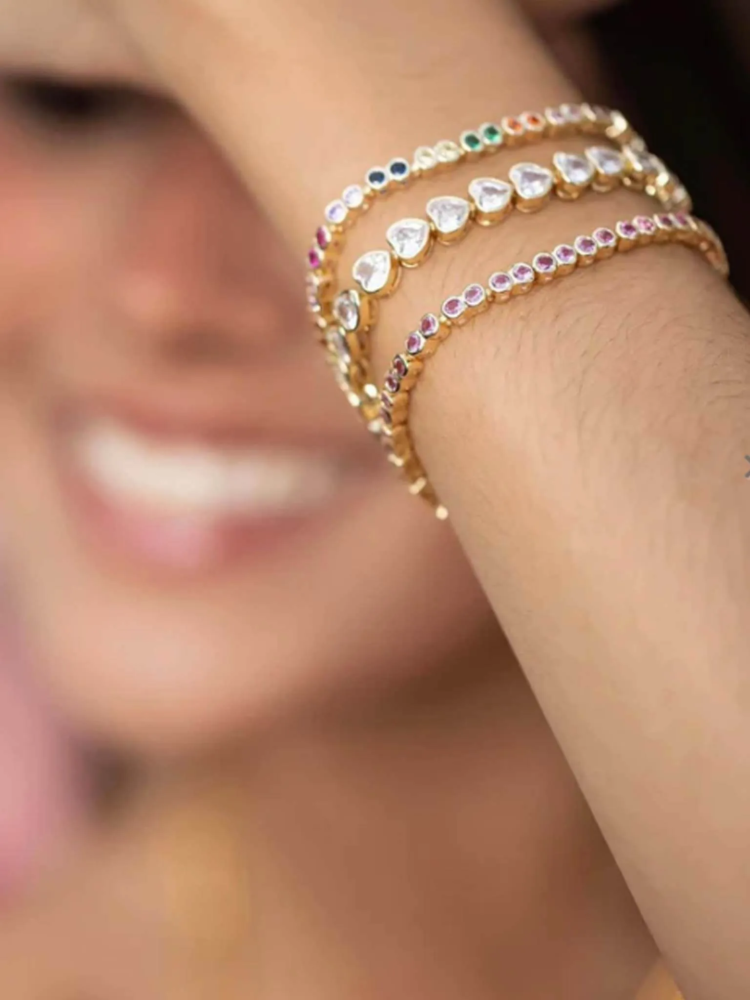 Bezel Heart Tennis Bracelet