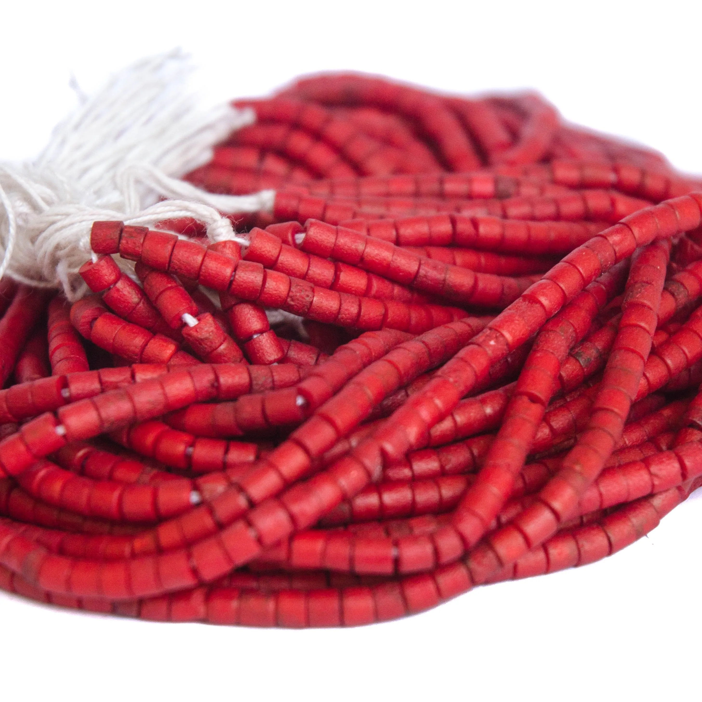 Bone Beads, Colored Tubes, 4mm
