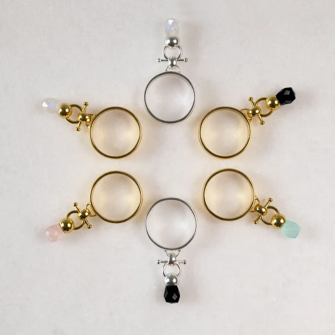 Brio - Black Onyx Gemstone Design and Sterling Silver Horse Bit Ring