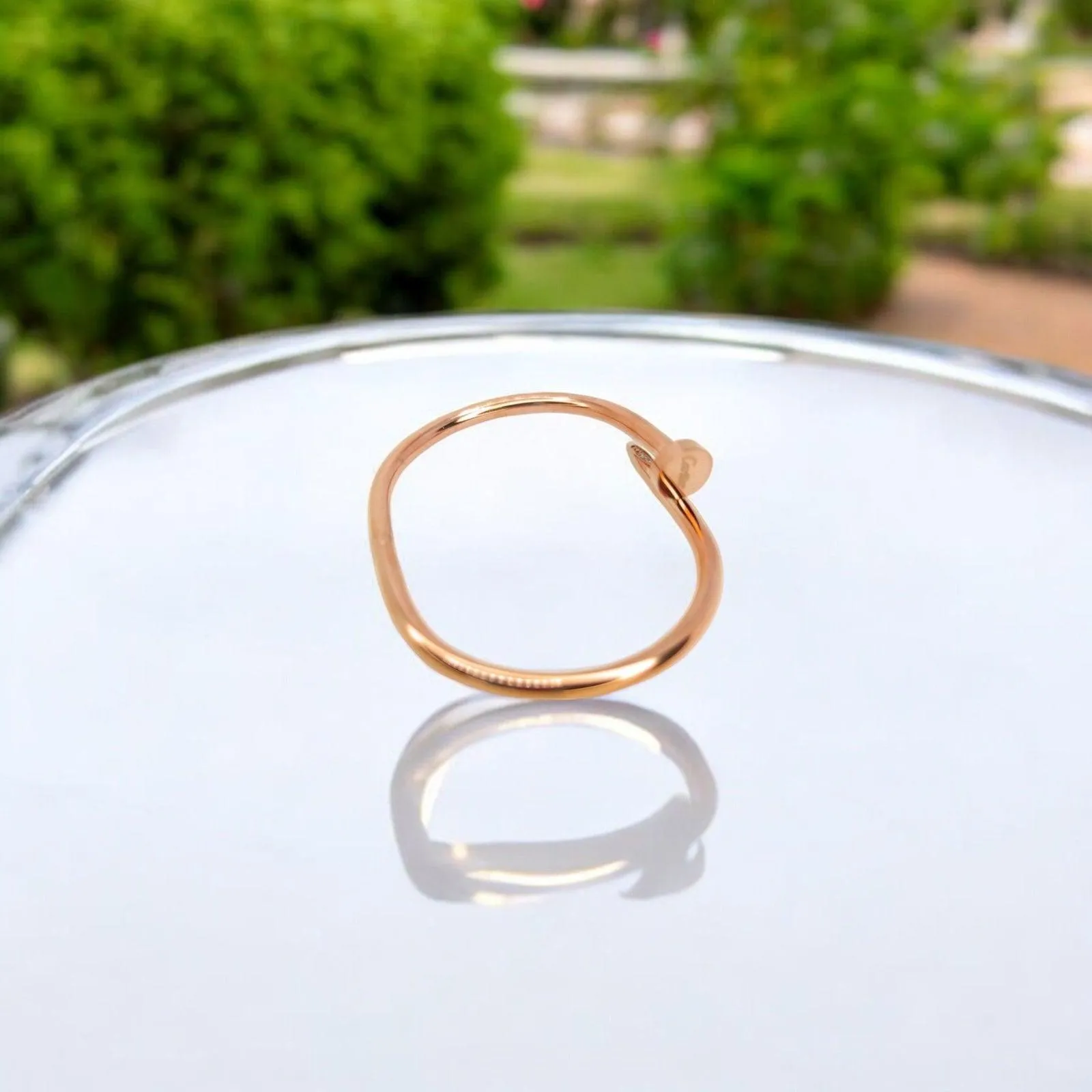 Cartier Sparkling Crystals Nail Bracelet Rose Gold