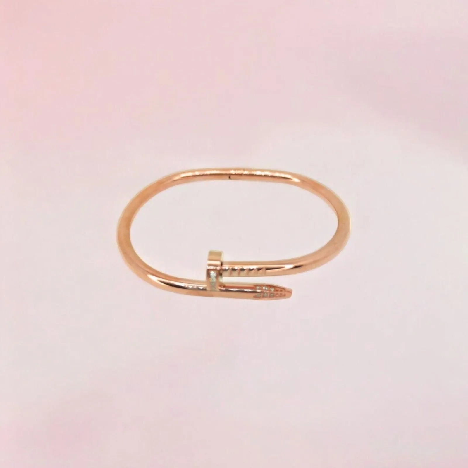 Cartier Sparkling Crystals Nail Bracelet Rose Gold