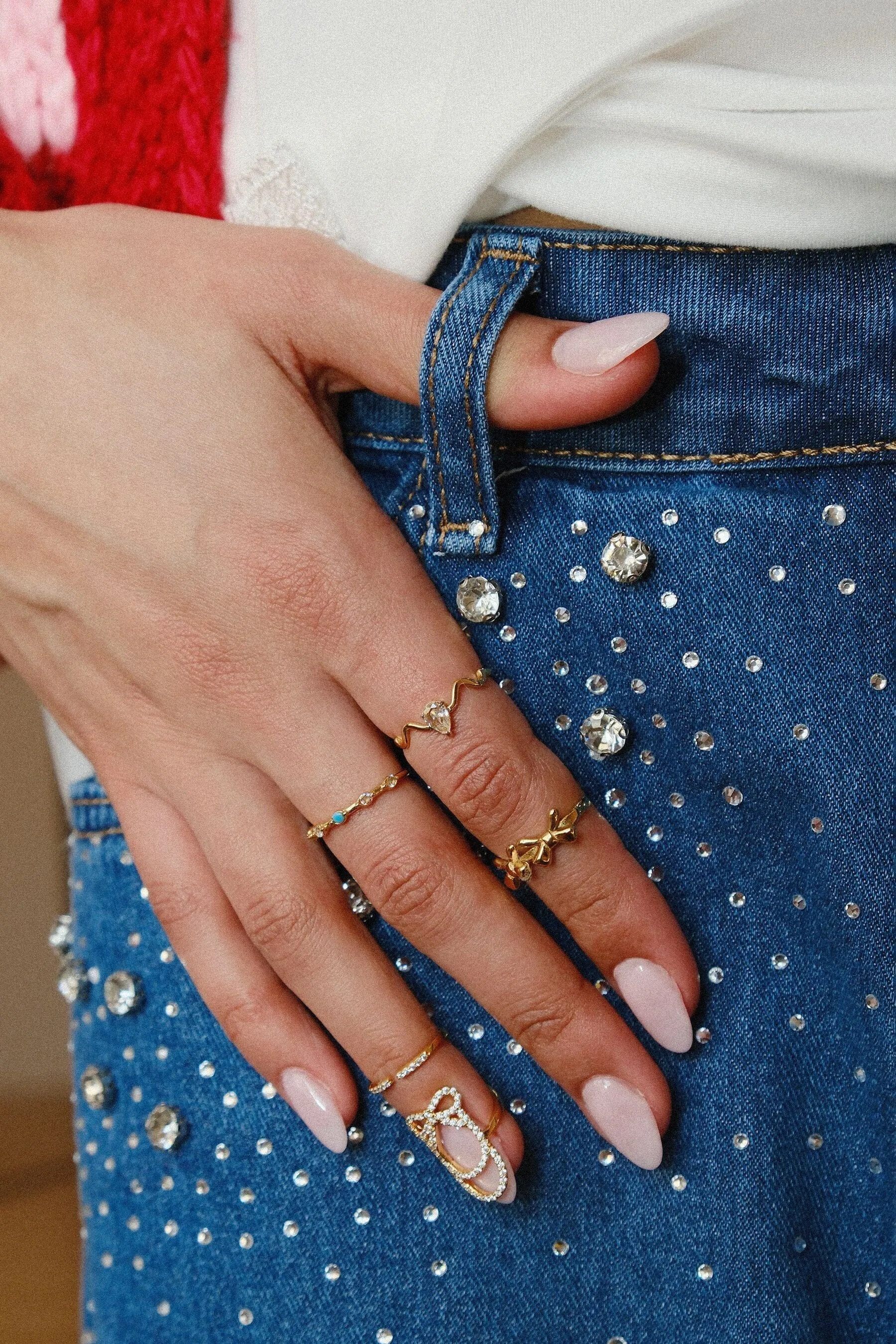Circle Colored Gemstone Stacking Ring