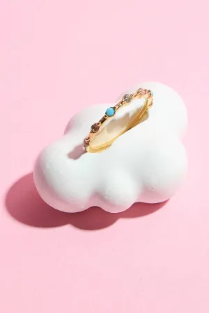 Circle Colored Gemstone Stacking Ring