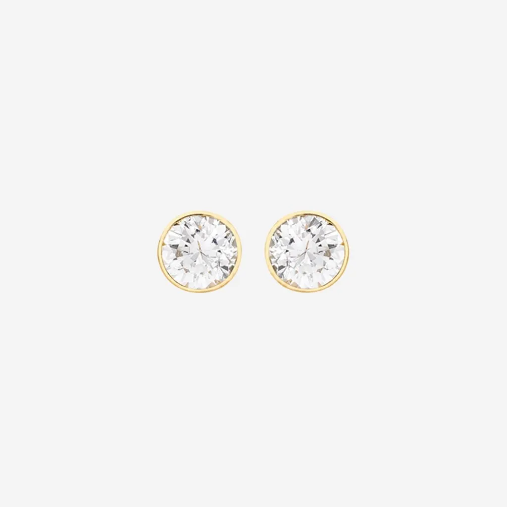 Classic Bezel Earrings -5mm | 9ct Gold