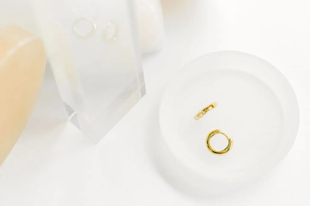 Classic Huggie Hoop Earrings in Gold