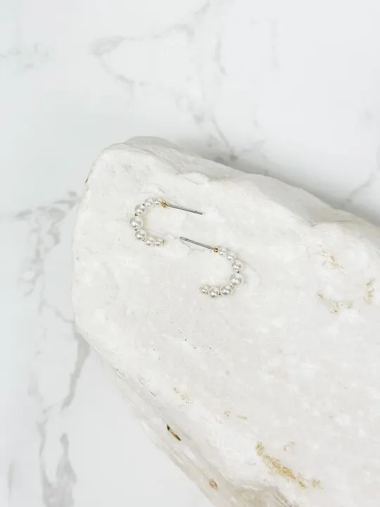 Classic Pearl Petite Hoop Earrings