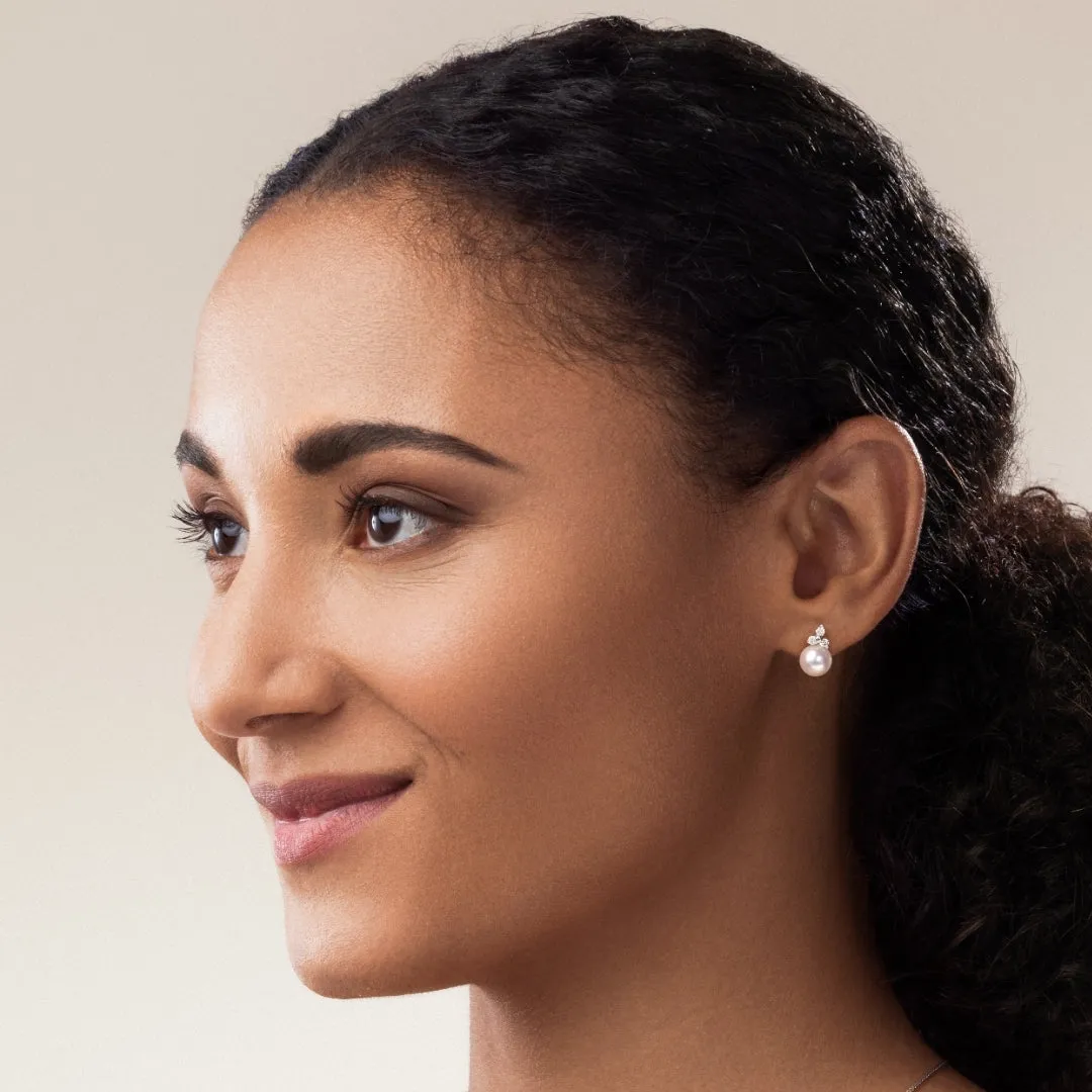 Classic Sapphire and Pearl Earrings 14KT