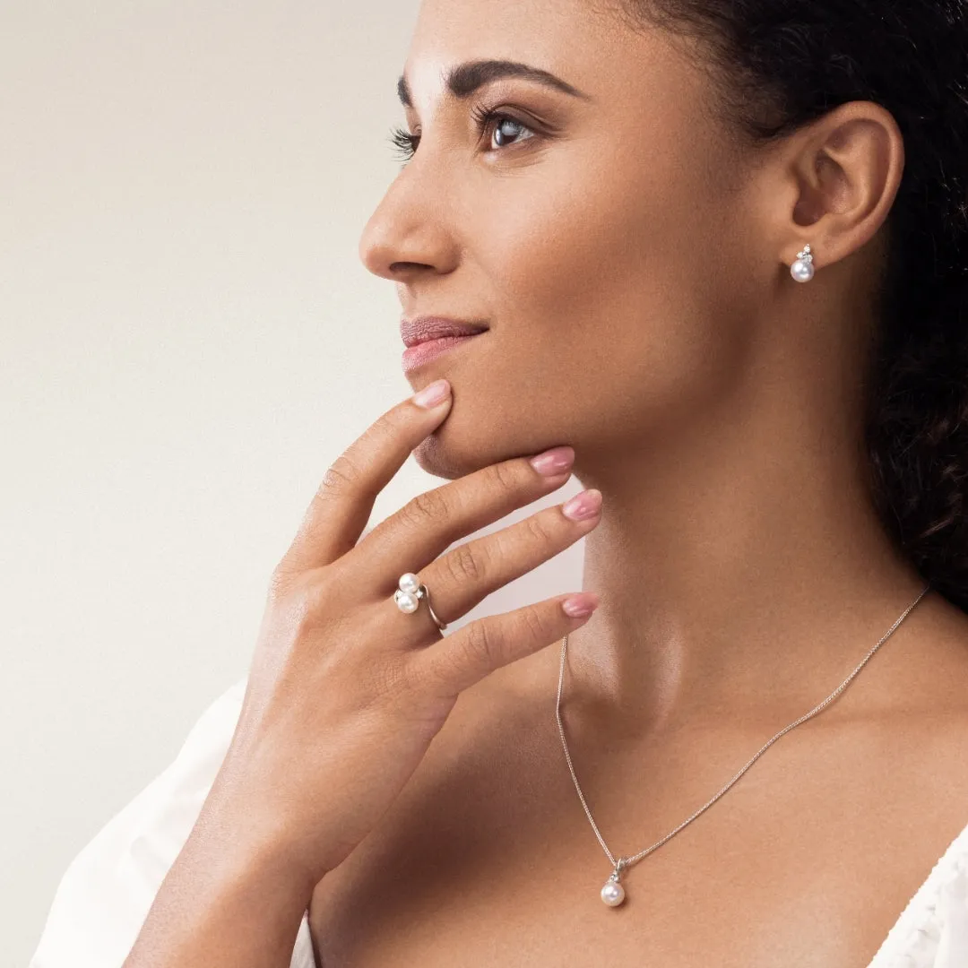 Classic Sapphire and Pearl Earrings 14KT