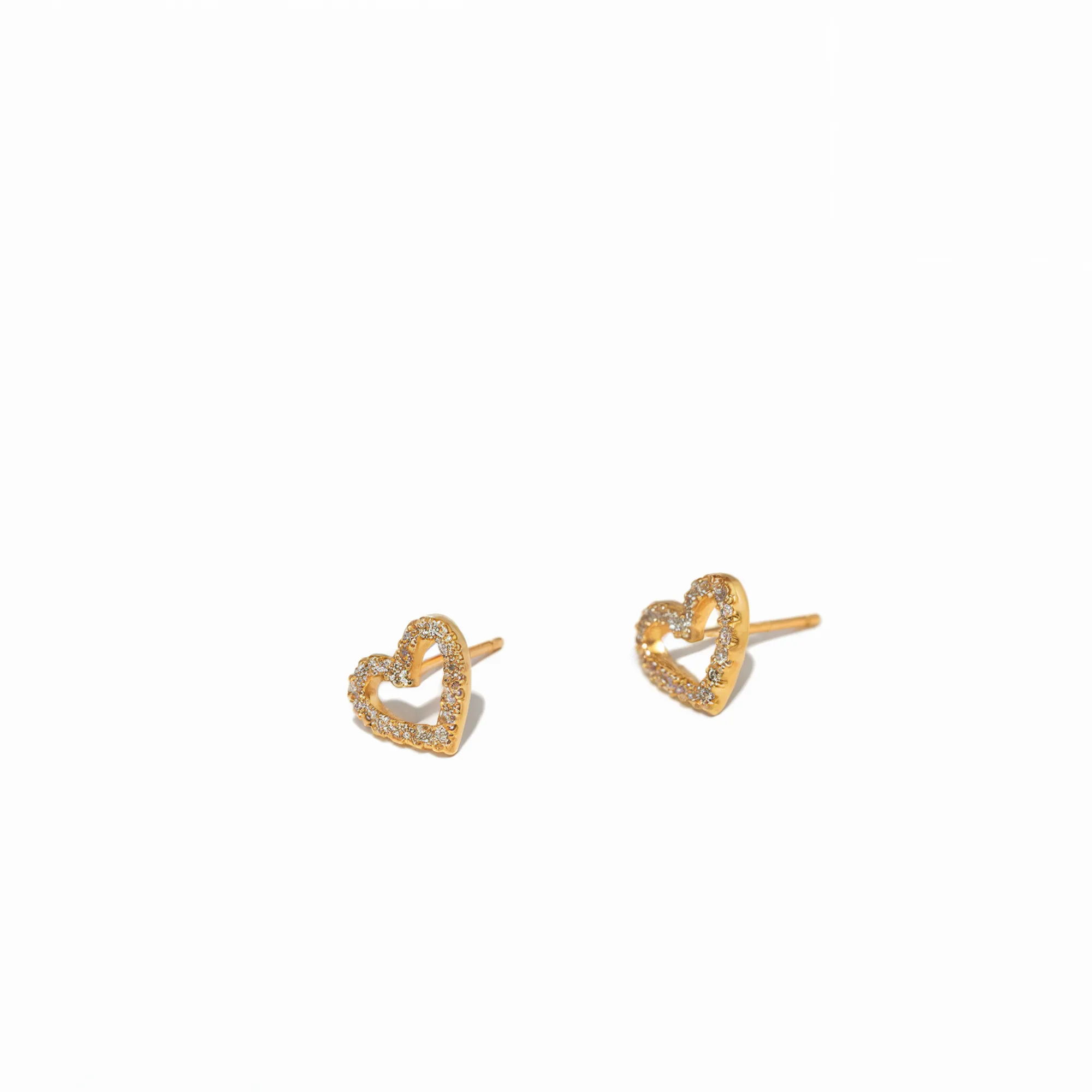Classic Stud Open Heart Earrings