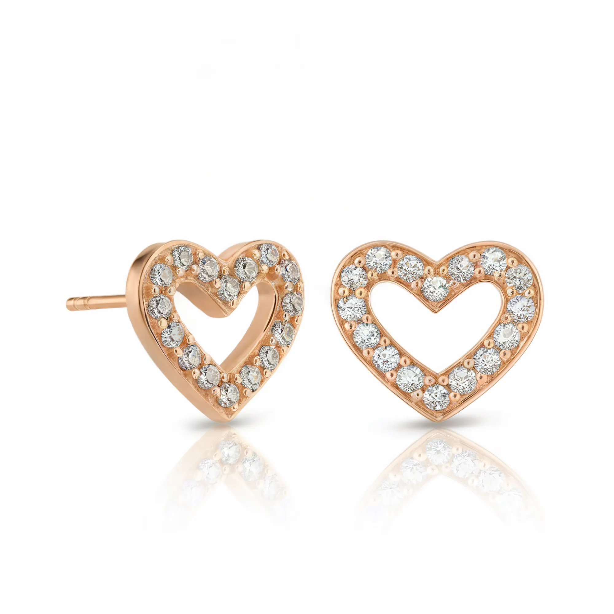Classic Stud Open Heart Earrings