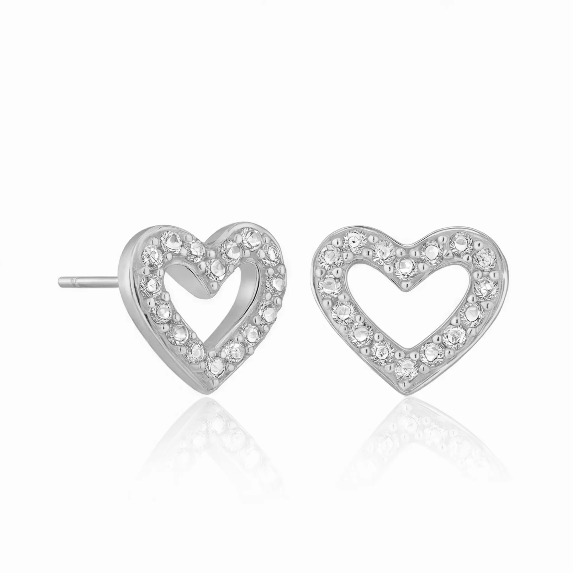 Classic Stud Open Heart Earrings