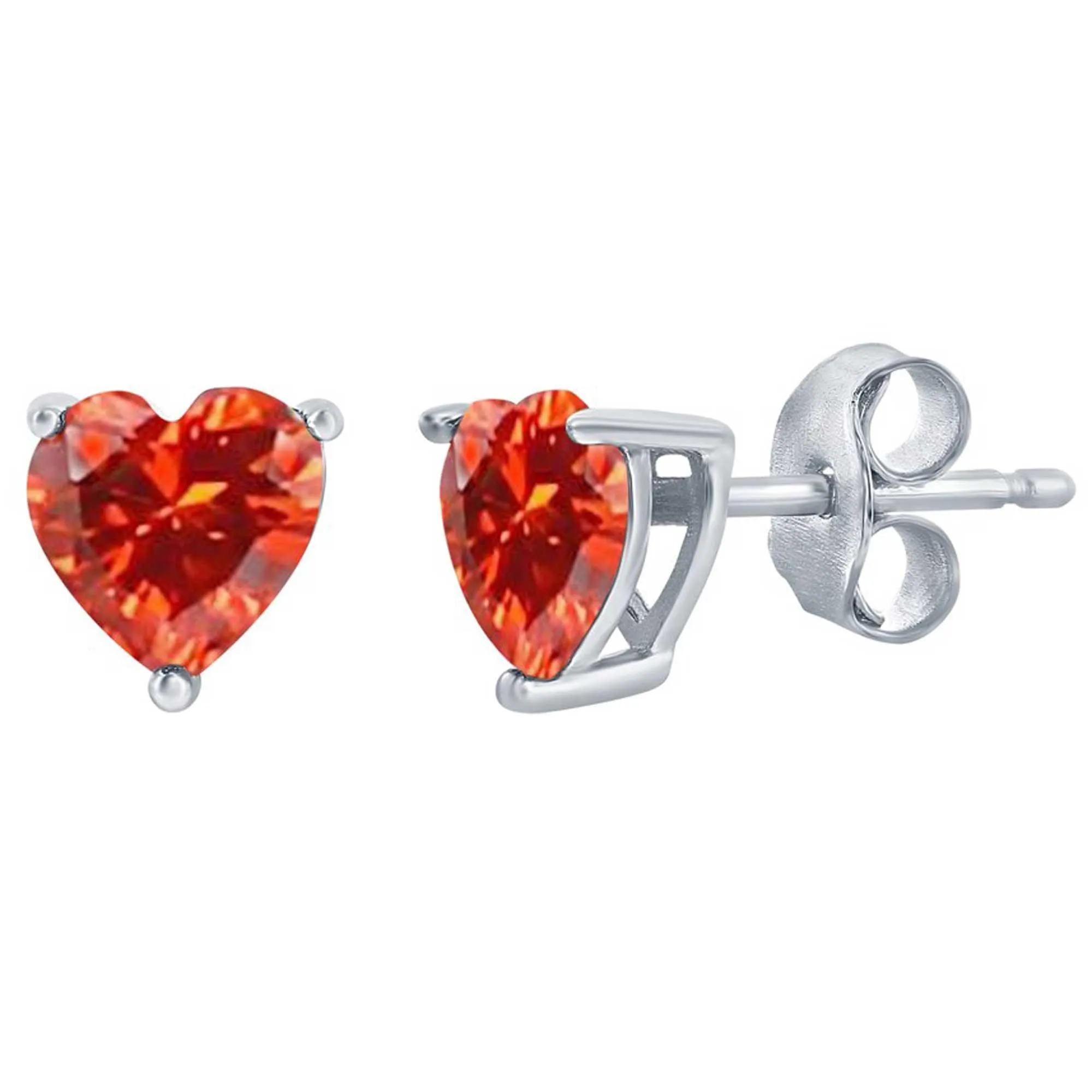 Classic Women's Earrings - SS 6mm Burgundy "January" Heart Preciosa Crystal | D-8417