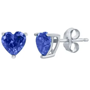 Classic Women's Earrings - SS Sapphire "September" Heart Perciosa Crystal | D-8425