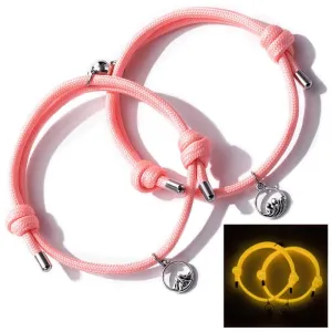 Couple Bracelets Luminous Couple Magnetic Bracelets Adjustable Bracelet Jewelry Valentines Gift For Couple