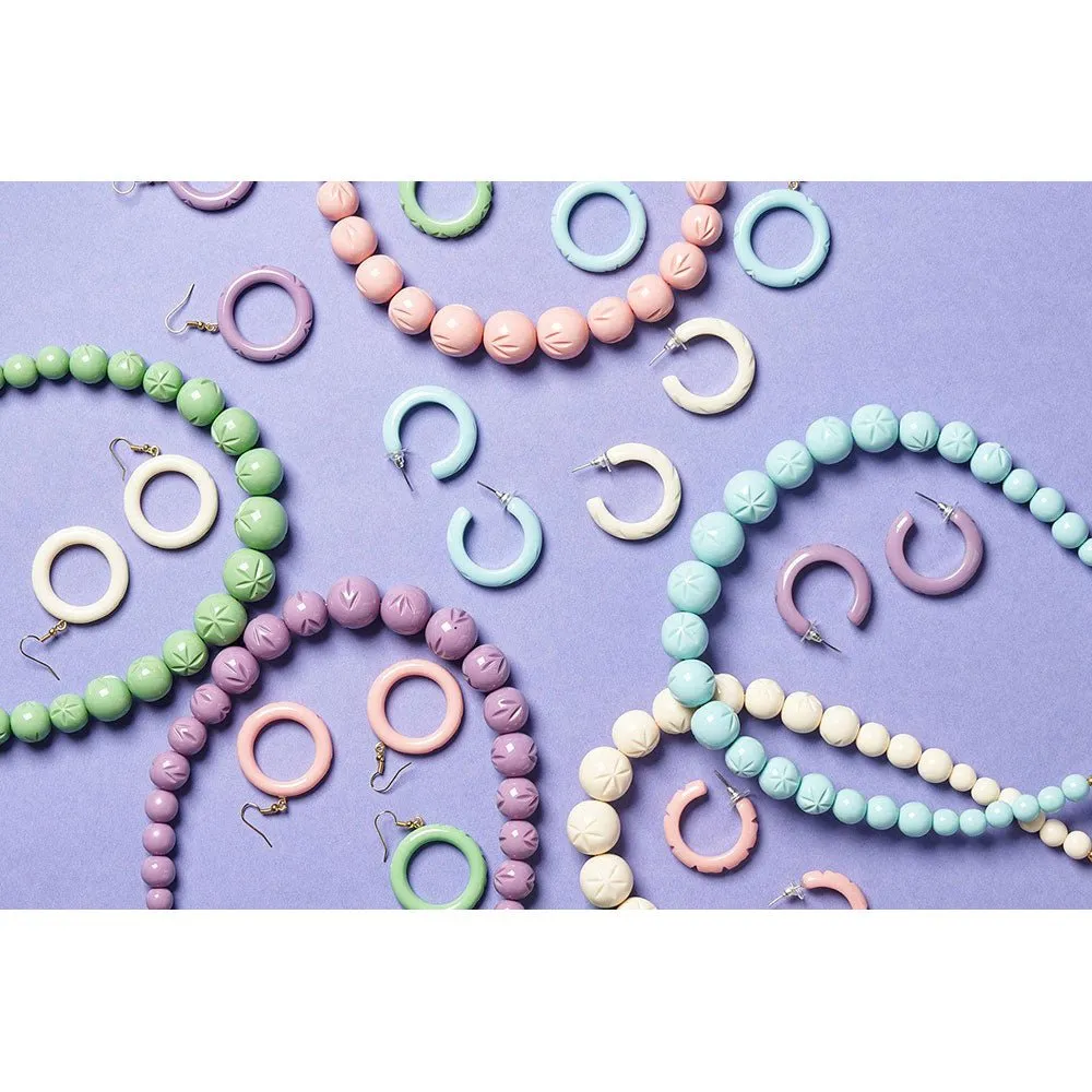 Cream Heavy Carve Hoop Earrings by Splendette