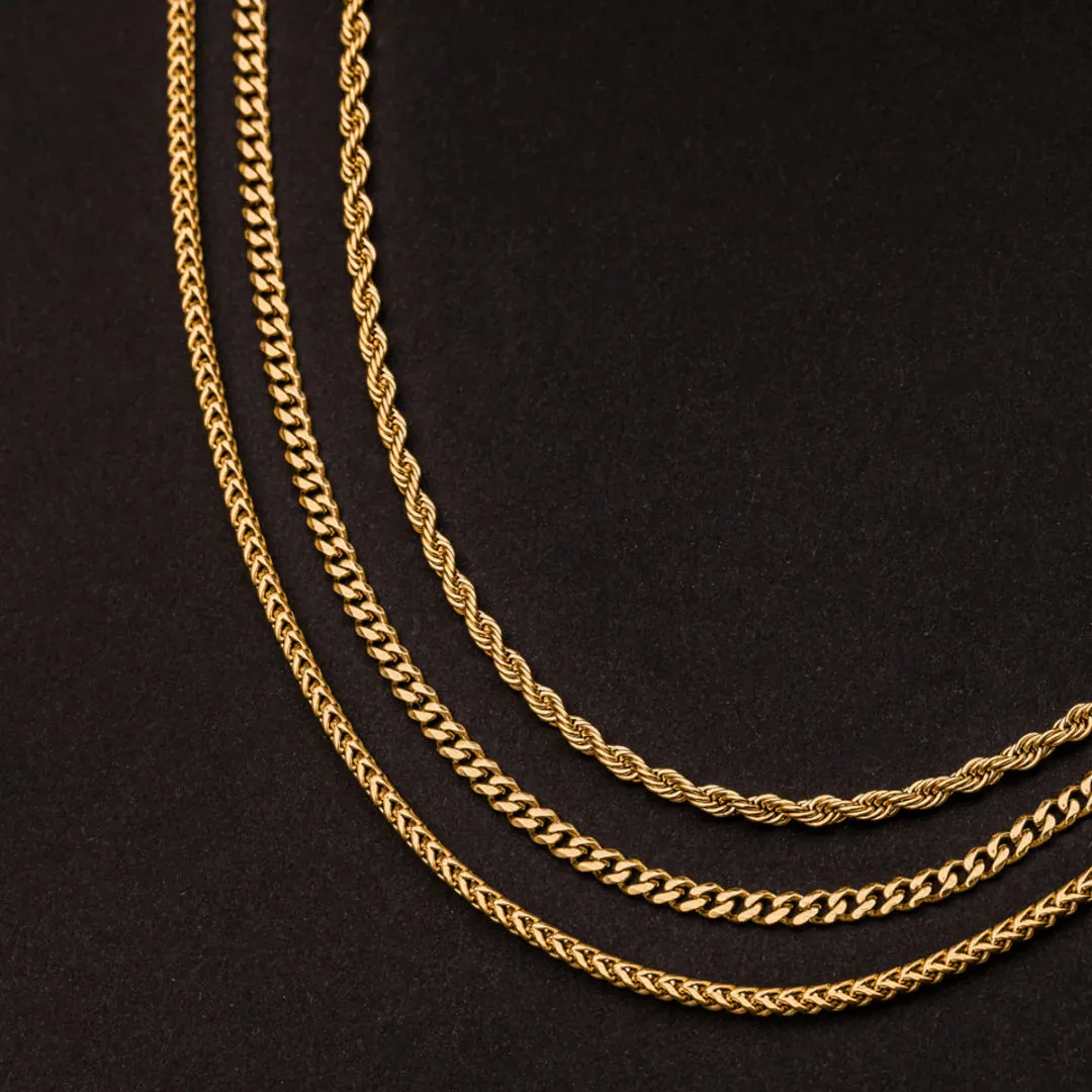 Cuban Link Chain 3mm Gold Plating