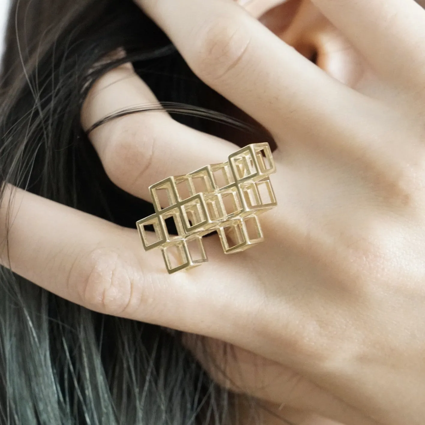 Cube System Ring - Brass