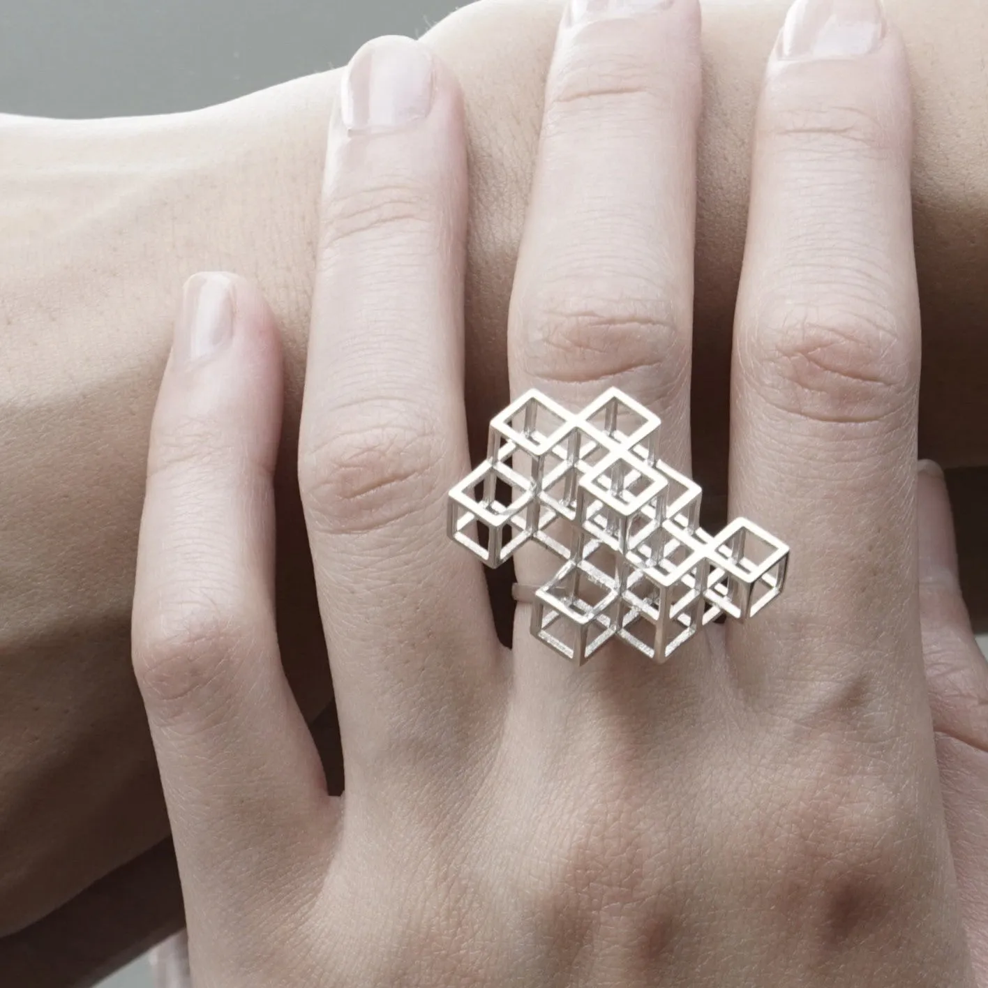 Cube System Ring - Silver