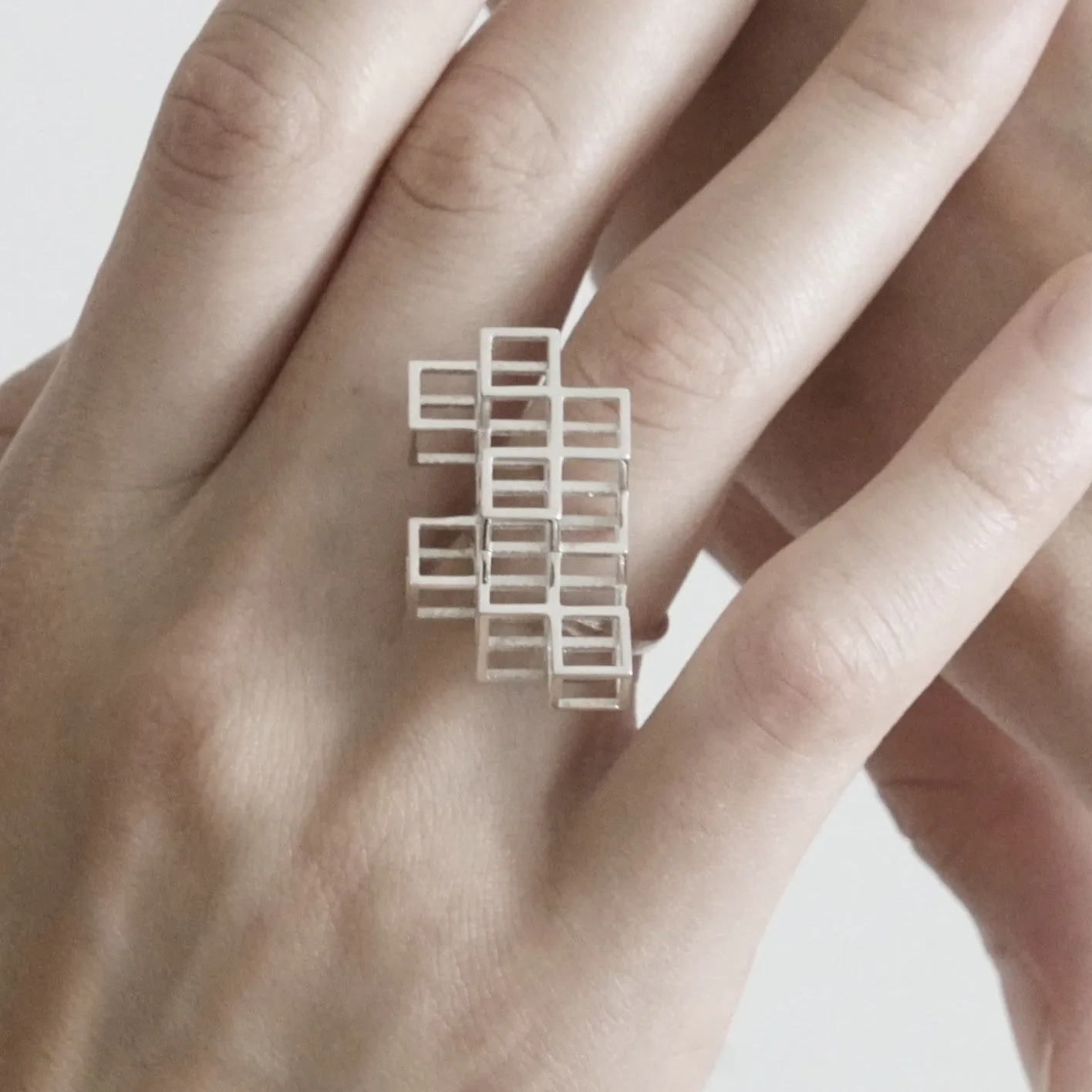 Cube System Ring - Silver