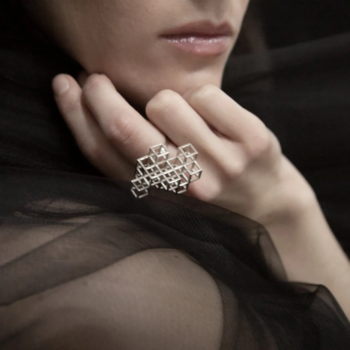 Cube System Ring - Silver