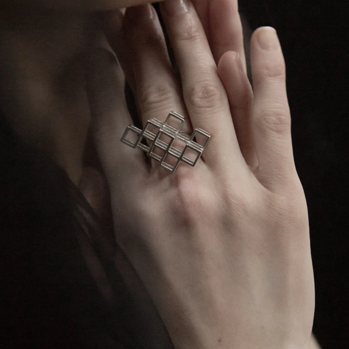Cube System Ring - Silver