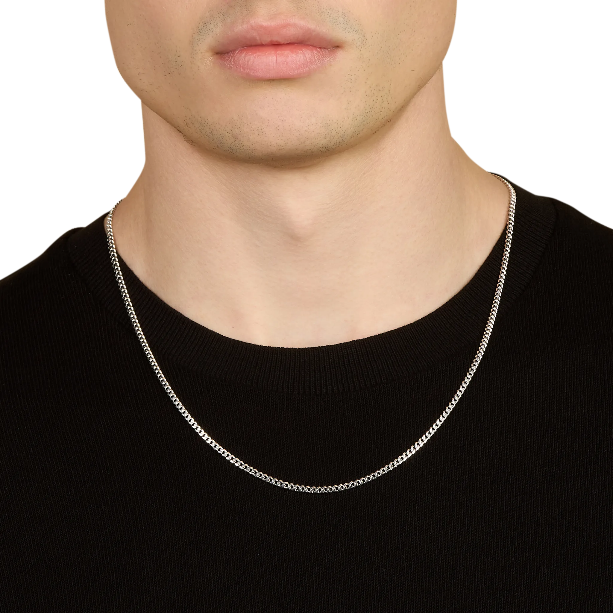 Curb Chain, Sterling Silver (3mm)