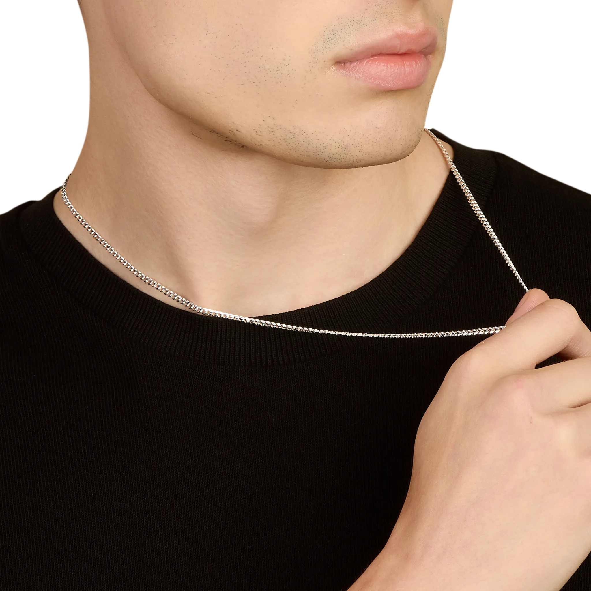 Curb Chain, Sterling Silver (3mm)