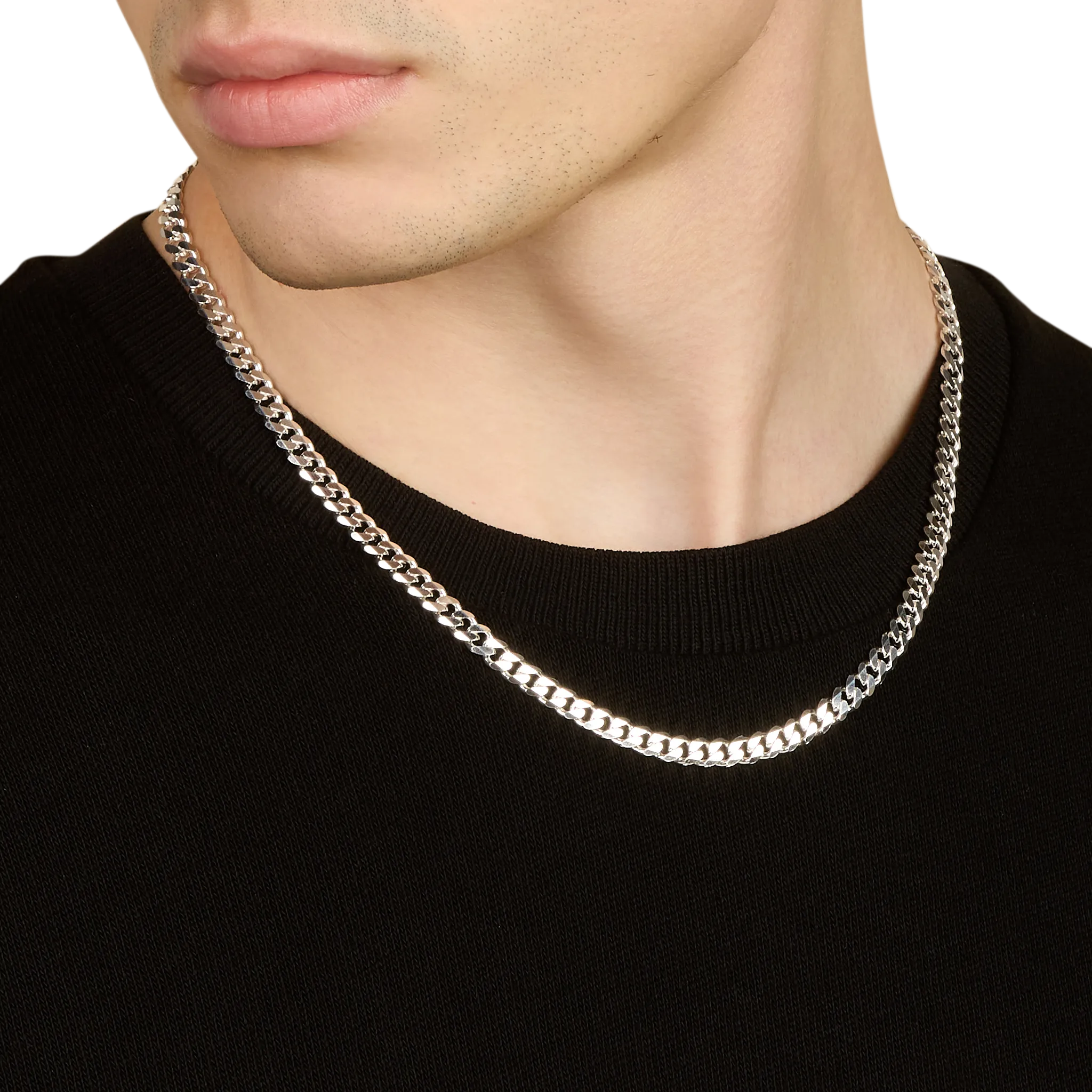 Curb Chain, Sterling Silver (5mm)