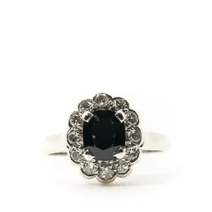 Custom 18ct White Gold Sapphire Diamond Ring