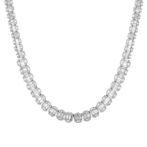Custom Baguette Link 14K White Gold Tone Icy Designer Chain
