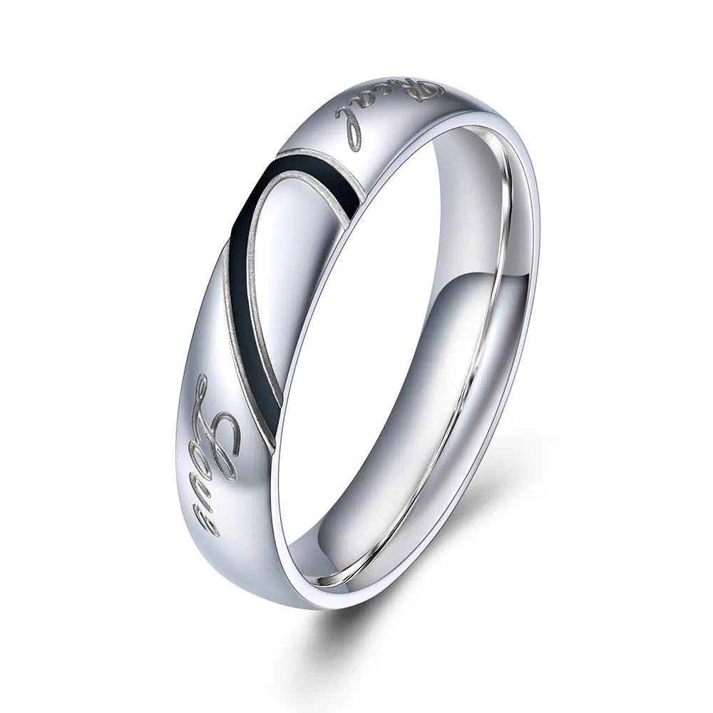 Custom Heart Matching Promise Couple Rings for Men Wmen BF