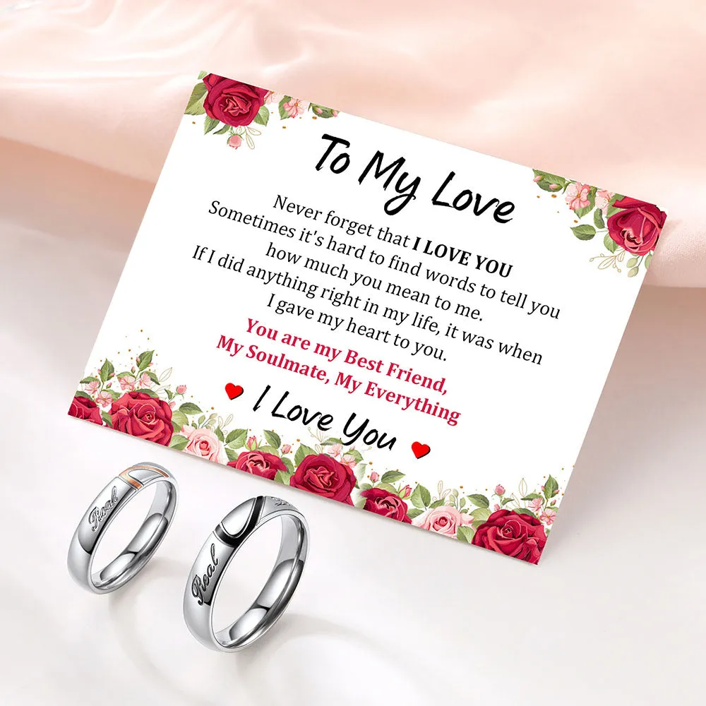 Custom Heart Matching Promise Couple Rings for Men Wmen BF