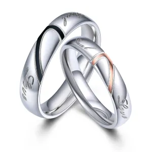 Custom Heart Matching Promise Couple Rings for Men Wmen BF