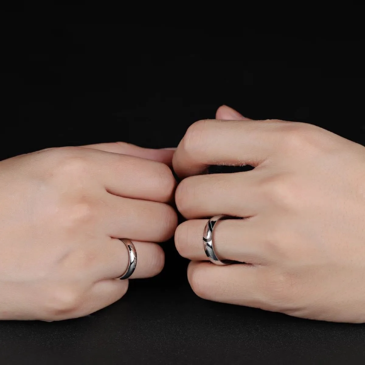 Custom Heart Matching Promise Couple Rings for Men Wmen BF