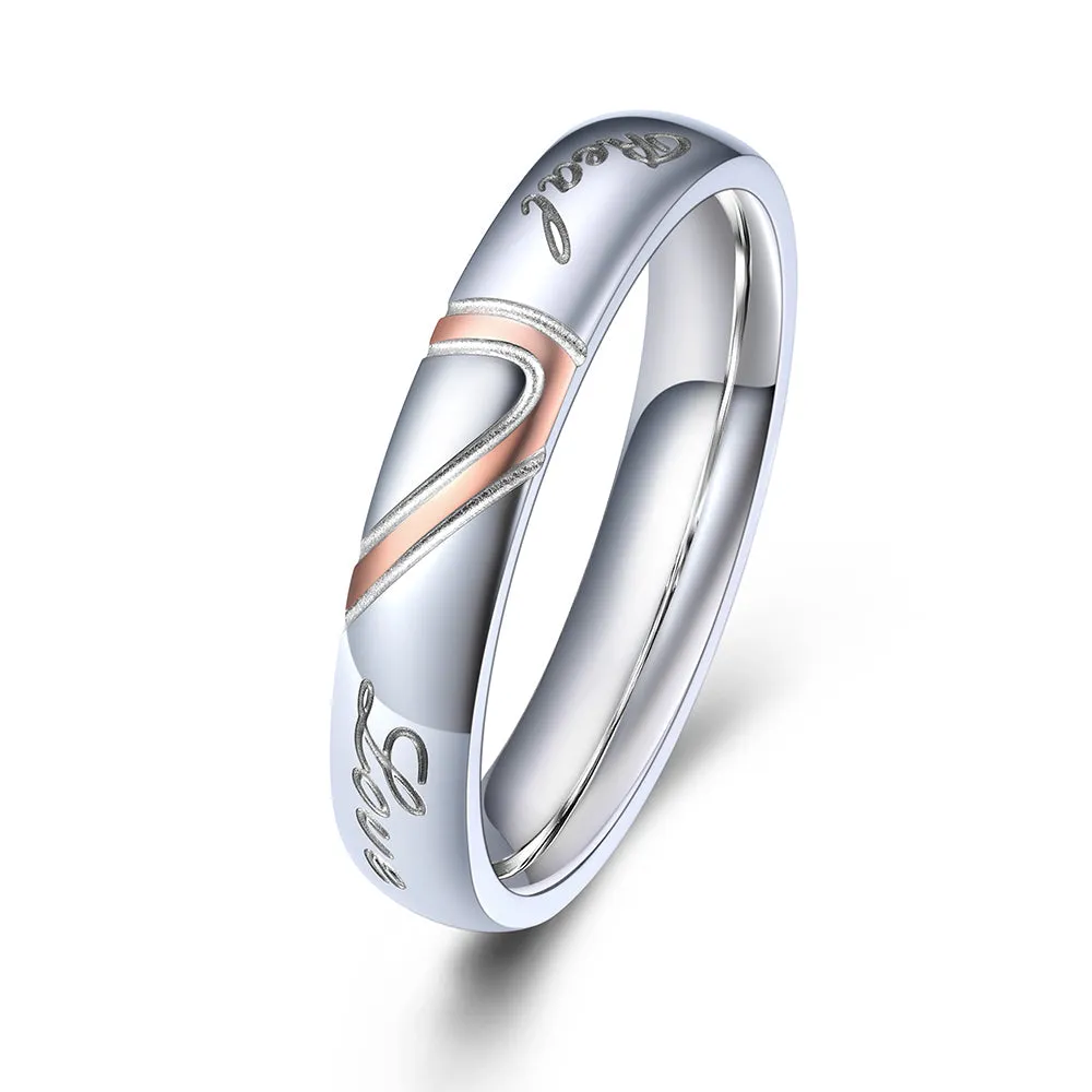 Custom Heart Matching Promise Couple Rings for Men Wmen BF