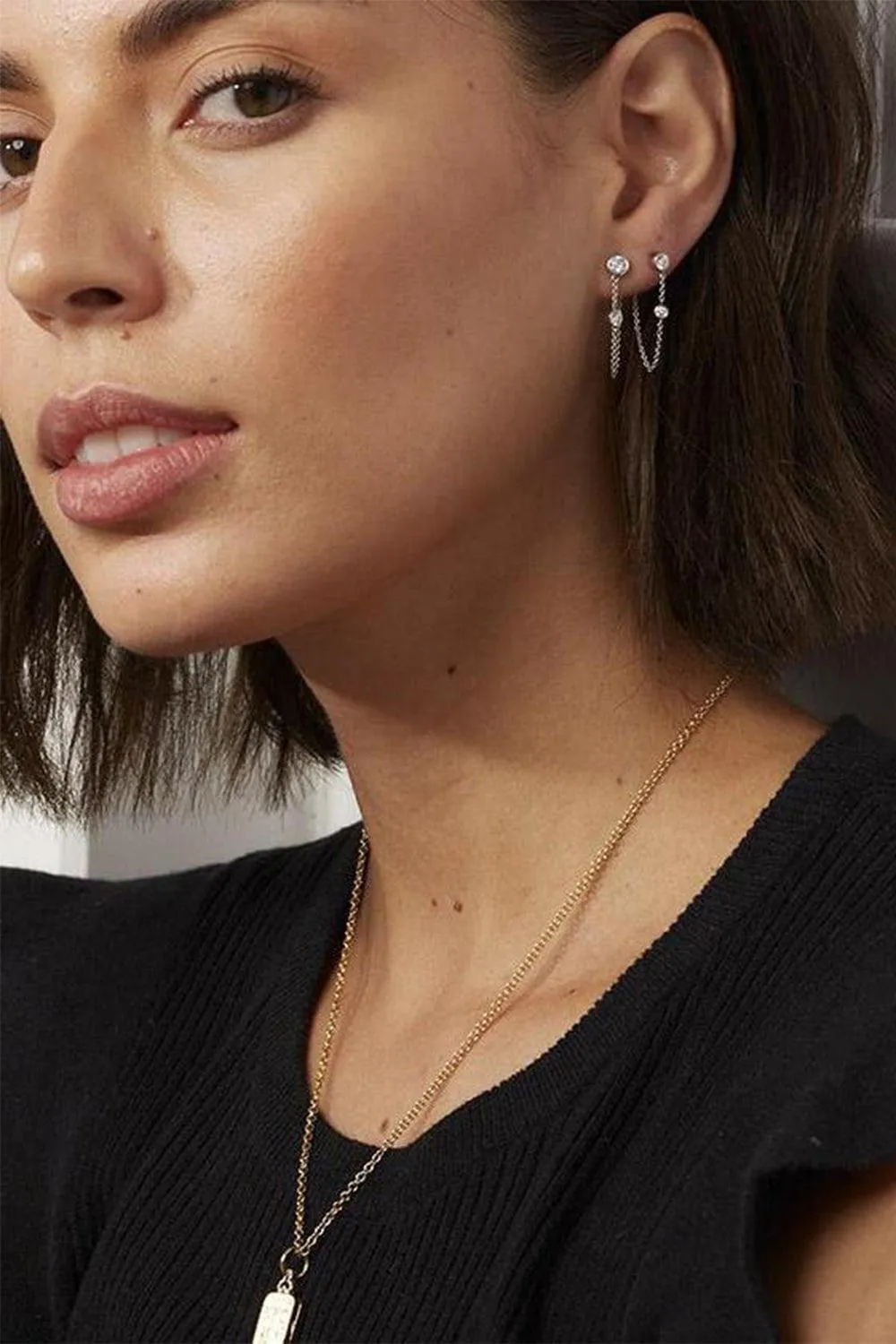 Deluxe Classic Chain Earrings - Rose Gold