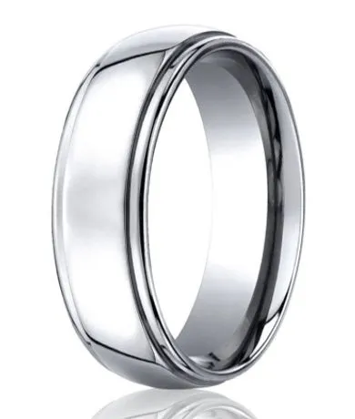 Designer Cobalt Chrome Ring with Polished Finish and Rounded Edges | 7mm