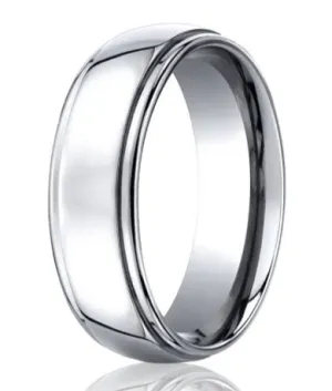 Designer Cobalt Chrome Ring with Polished Finish and Rounded Edges | 7mm
