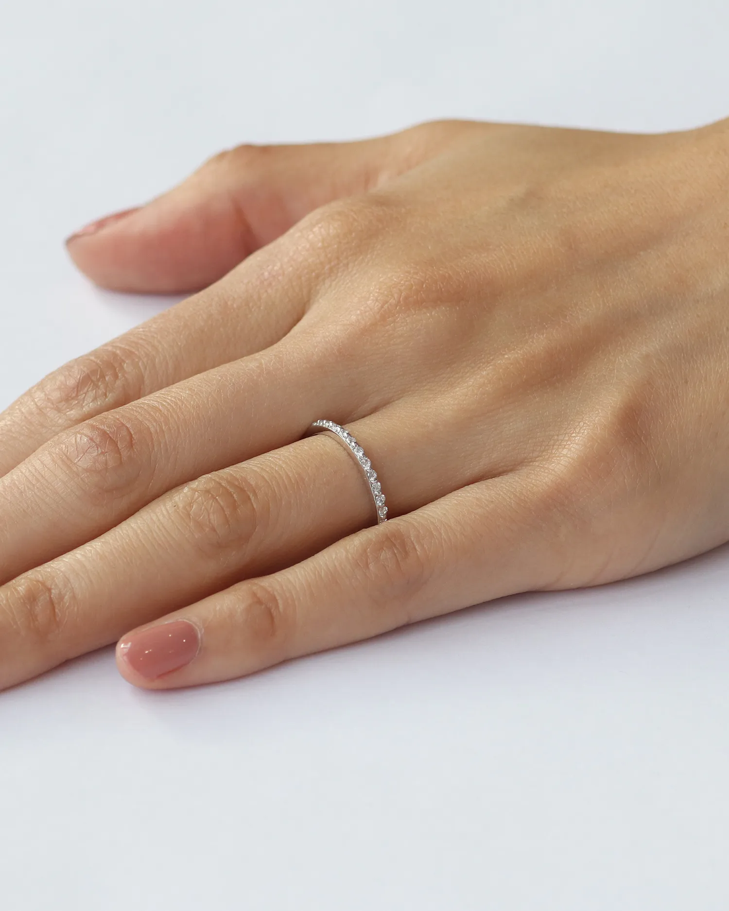 Dew / 1.3mm Round White Diamond Ring