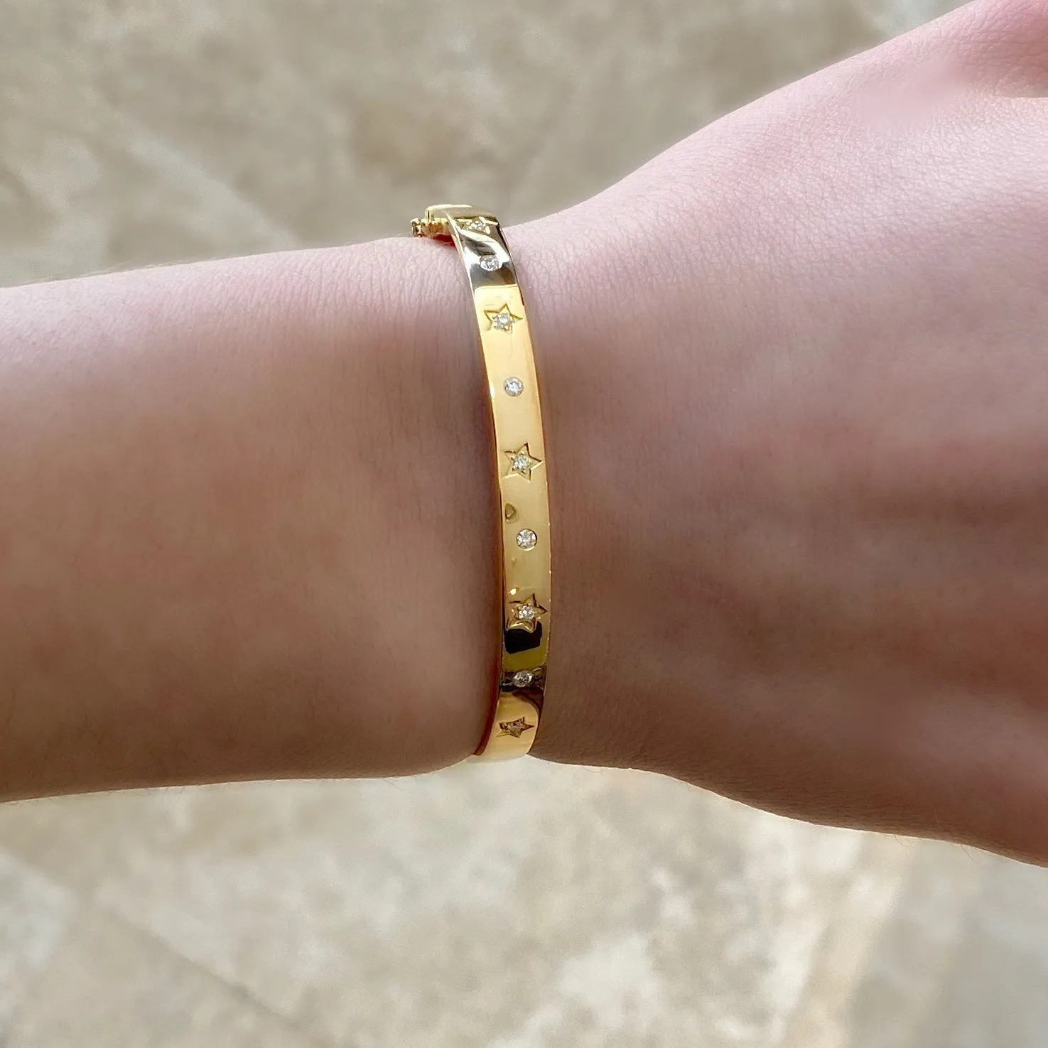 Diamond Stars & Circles Bangle