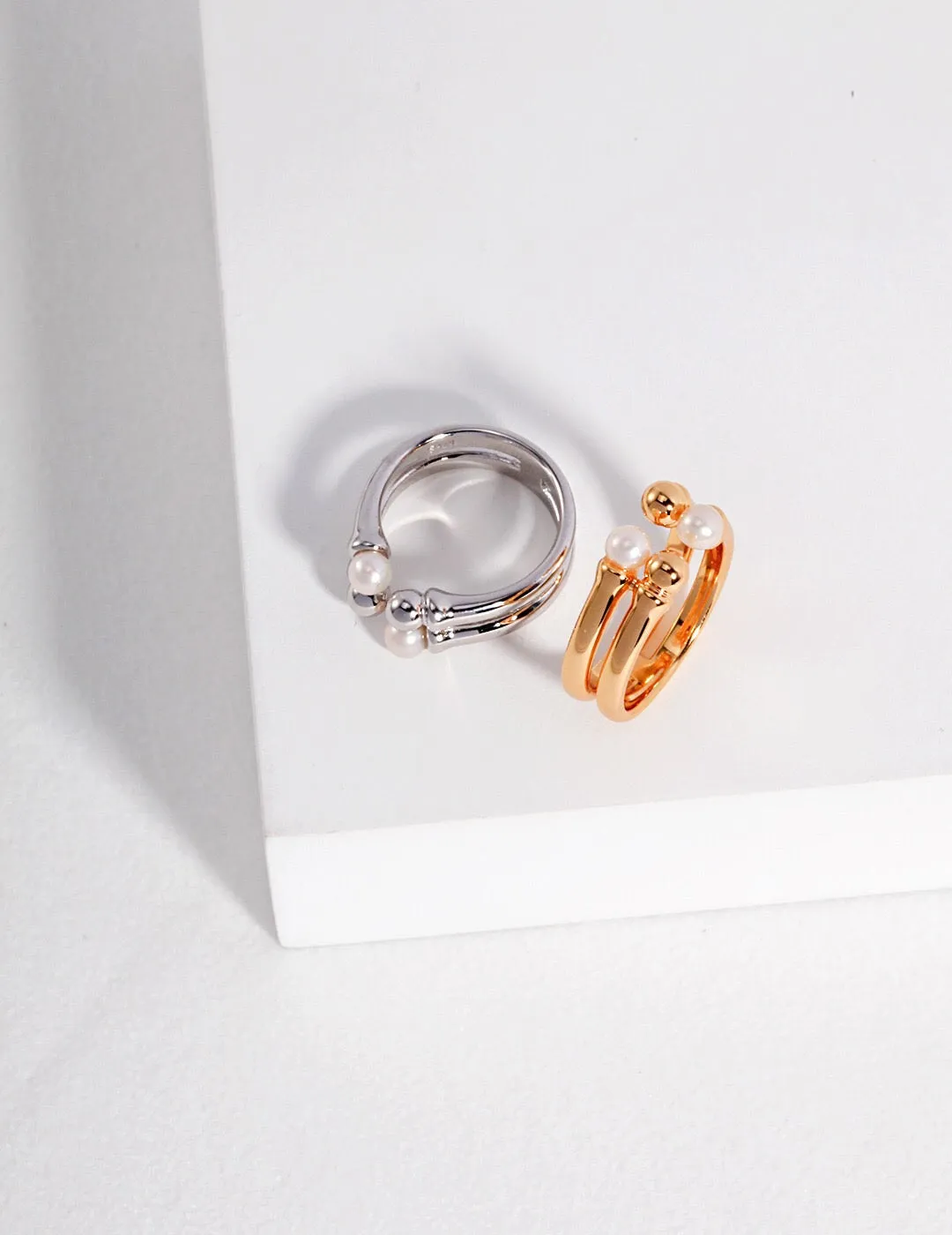 Double Band Stacking Ring in Gold Vermeil