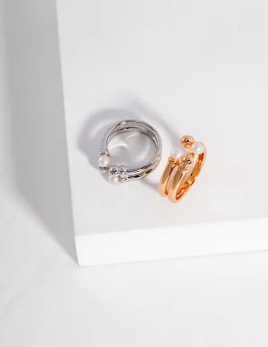 Double Band Stacking Ring in Gold Vermeil