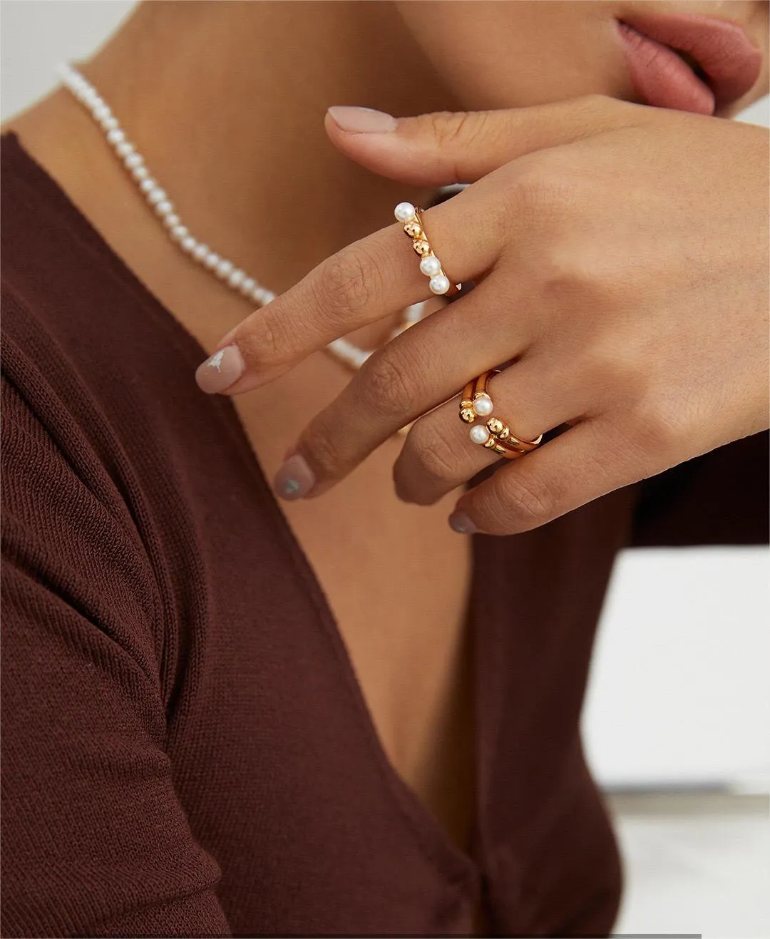 Double Band Stacking Ring in Gold Vermeil